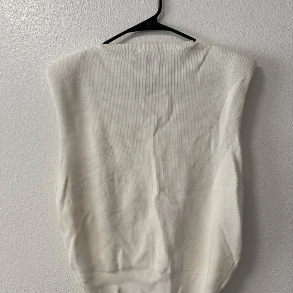 Express Ribbed White Sweater - Picture 2 of 3